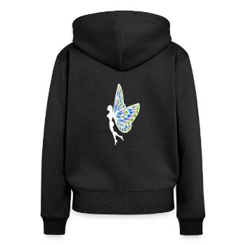 fairy - Women's Premium Organic Zip Hoodie - black - Back - Julia (174cm)
