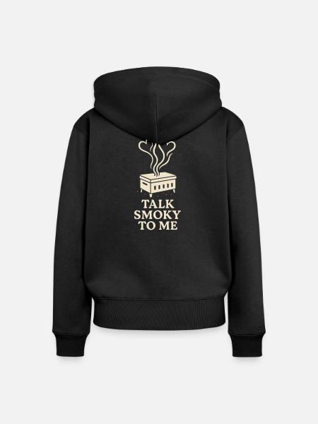 Fleischräucherofen Jerky Maker Bbq - Frauen Premium Bio Zip Hoodie - Schwarz