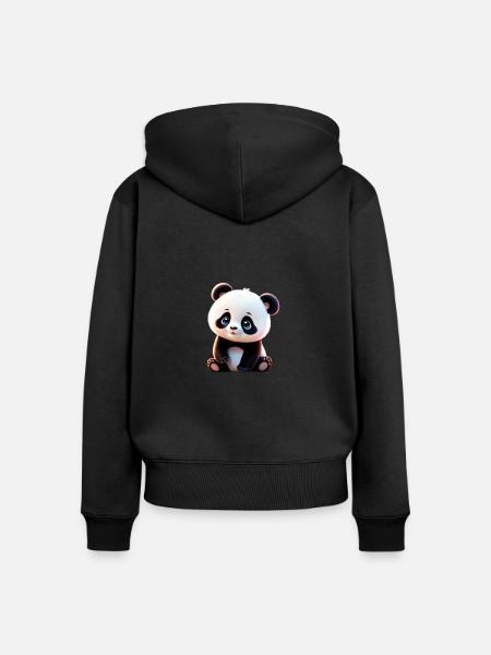 Baby Panda/ Pandabärchen - Frauen Premium Bio Zip Hoodie - Schwarz