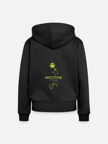 Nikotin Molekül - Chemie Element - Frauen Premium Bio Zip Hoodie - Schwarz