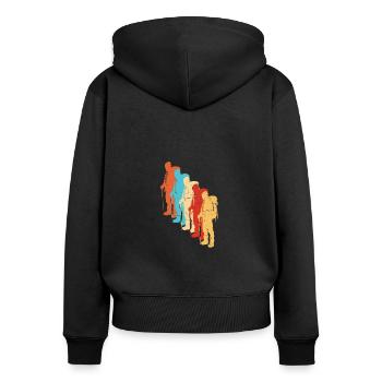 Kletterer Herren Climber Climbing Bouldern - Frauen Premium Bio Zip Hoodie - Schwarz - Hinten - Julia (174cm)