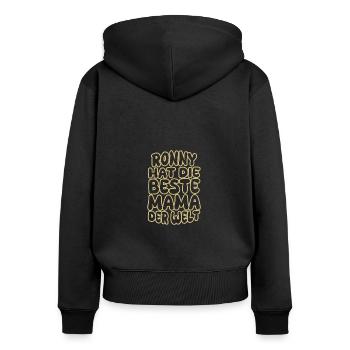 Ronny comme un dicton - Sweat à capuche zippé Premium bio Femme - noir - Dos - Julia (174cm)