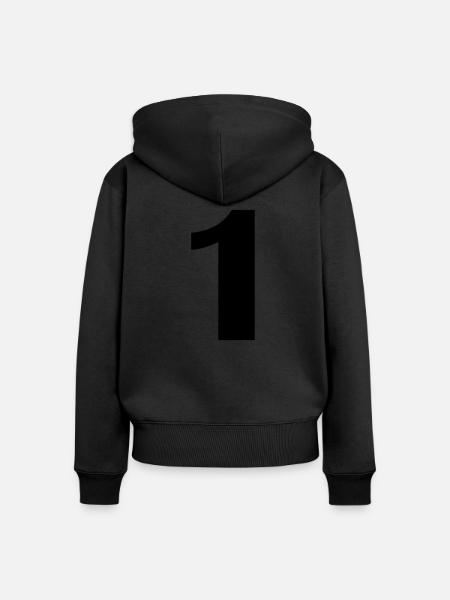 1 - Frauen Premium Bio Zip Hoodie - Schwarz
