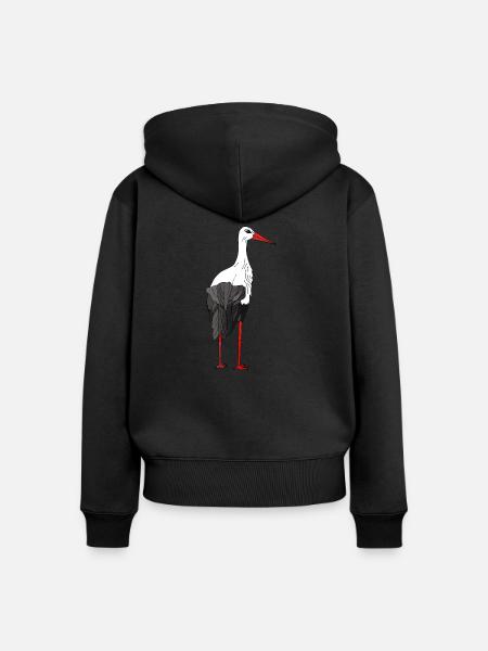 Storch - Frauen Premium Bio Zip Hoodie - Schwarz