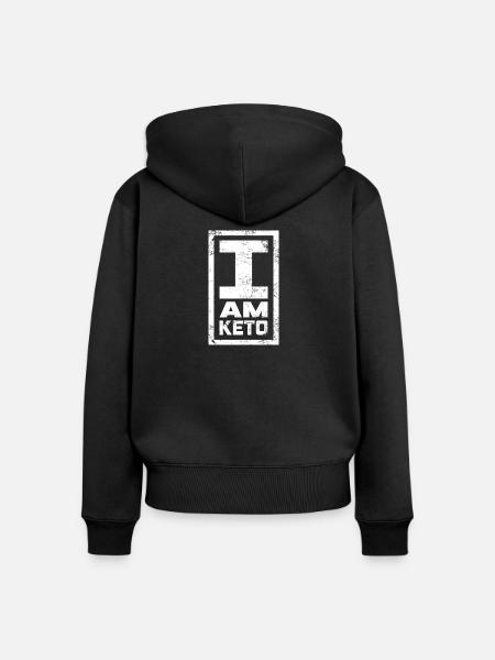 I AM KETO - Frauen Premium Bio Zip Hoodie - Schwarz