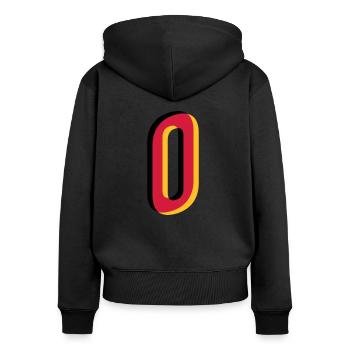 0 Number Germany Jersey Number black red gold - Women's Premium Organic Zip Hoodie - black - Back - Julia (174cm)