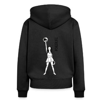 Cheerlife Frau Anfeuern Cheerleading Cheerleader - Frauen Premium Bio Zip Hoodie - Schwarz - Hinten - Julia (174cm)