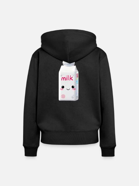 Milch Kawaii - Frauen Premium Bio Zip Hoodie - Schwarz