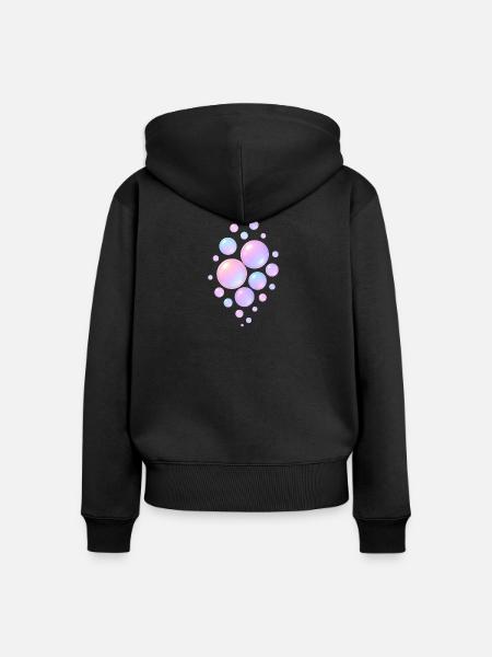 Dreamy Bubbles - Frauen Premium Bio Zip Hoodie - Schwarz