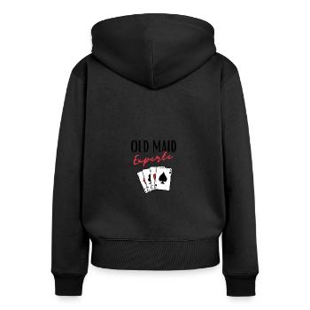 Old Maid Expert - Women's Premium Organic Zip Hoodie - black - Back - Julia (174cm)