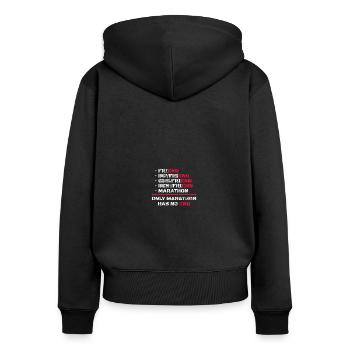 Only Marathon Has No End Marathonläufer - Frauen Premium Bio Zip Hoodie - Schwarz - Hinten - Julia (174cm)