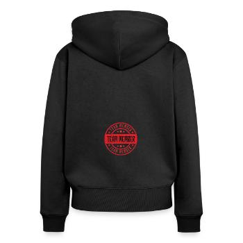 Team Mitglied - Frauen Premium Bio Zip Hoodie - Schwarz - Hinten - Julia (174cm)