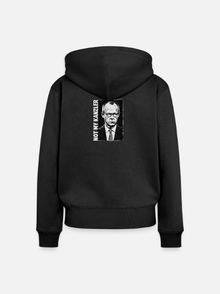Monochrom-Porträt im Retro-Stil - Frauen Premium Bio Zip Hoodie - Schwarz