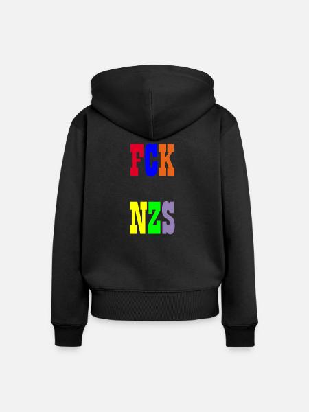 FCK NZS - Frauen Premium Bio Zip Hoodie - Schwarz