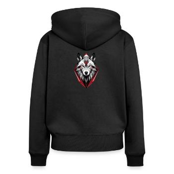 Geometric Wolf - Women's Premium Organic Zip Hoodie - black - Back - Julia (174cm)