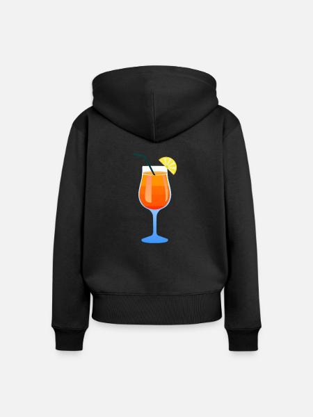 Cocktail Glas Alkohol apero - Frauen Premium Bio Zip Hoodie - Schwarz