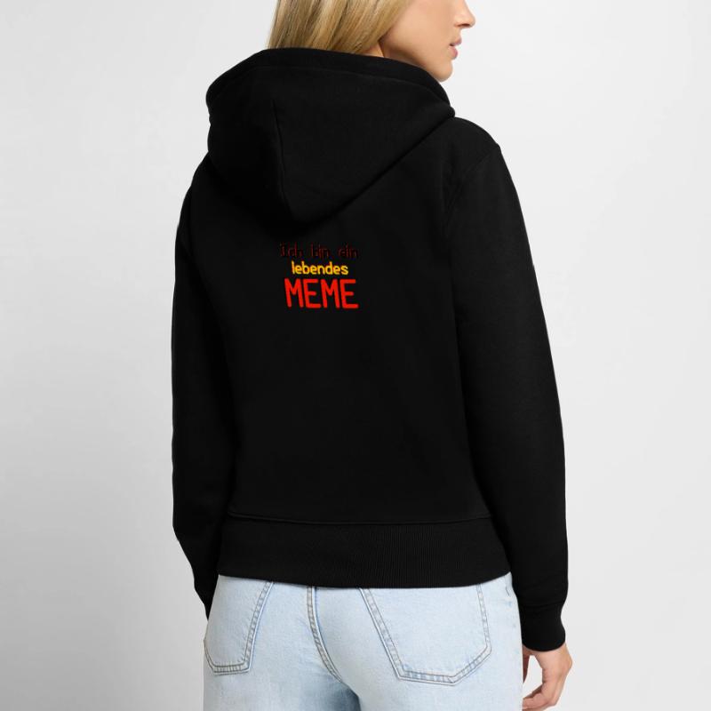 Ich bin ein lebendes Meme (Basic Collection) Frauen Premium Bio Zip Hoodie