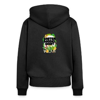 Garten Buddel Shirt Gärtnerin Gärtner Geschenk - Frauen Premium Bio Zip Hoodie - Schwarz - Hinten - Julia (174cm)