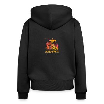 Wasserfarben Waldstein Fichtelgebirge Fichtelhills - Frauen Premium Bio Zip Hoodie - Schwarz - Hinten - Julia (174cm)