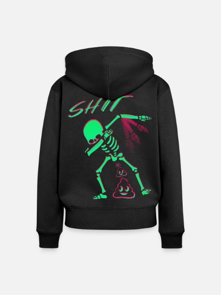 Lustige Skelett - Frauen Premium Bio Zip Hoodie - Schwarz