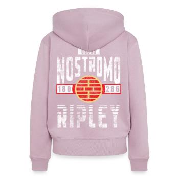 Alien Nostromo crew rank Ripley - Women's Premium Organic Zip Hoodie - dusky pink - Back - Julia (174cm)
