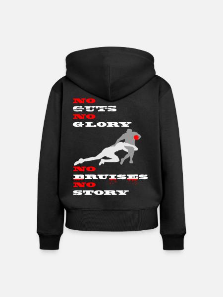No guts no glory - Frauen Premium Bio Zip Hoodie - Schwarz