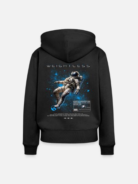 Schwerelos Astronaut Weltall - Frauen Premium Bio Zip Hoodie - Schwarz