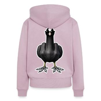 Trouble de la pêche à la carpe - Sweat à capuche zippé Premium bio Femme - rose poudré - Dos - Julia (174cm)