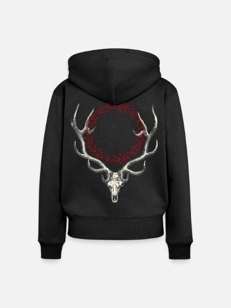Deer - Frauen Premium Bio Zip Hoodie - Schwarz