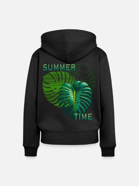 summer time - Frauen Premium Bio Zip Hoodie - Schwarz