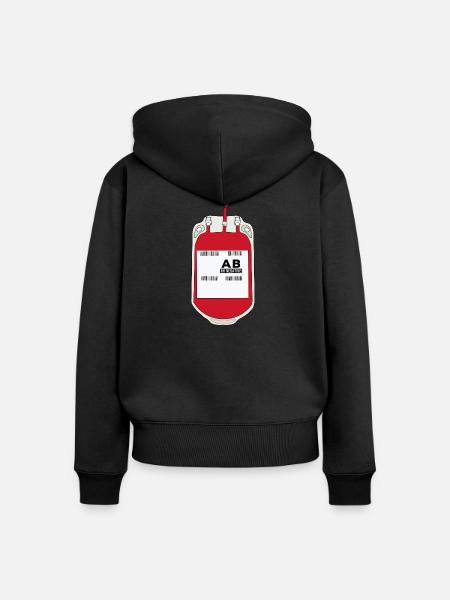 AB Negativer Blutbeutel - Frauen Premium Bio Zip Hoodie - Schwarz