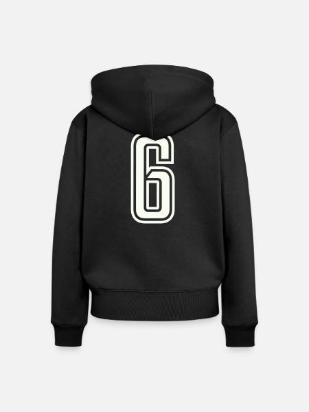 6 - Frauen Premium Bio Zip Hoodie - Schwarz