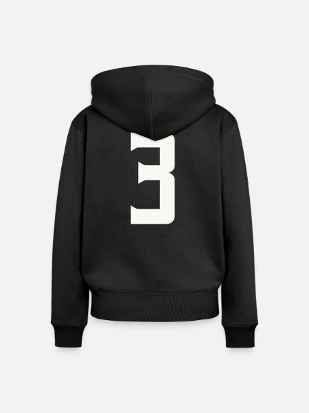 3 - Frauen Premium Bio Zip Hoodie - Schwarz