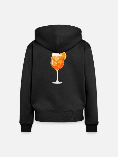 Cocktail mit Orange - Frauen Premium Bio Zip Hoodie - Schwarz