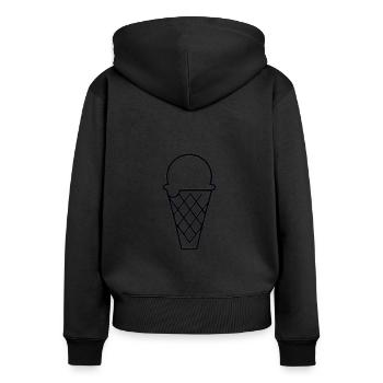 Ice Cream Gift Idea Ice Cone Ice Cream Ice Cream Cone - Women's Premium Organic Zip Hoodie - black - Back - Julia (174cm)