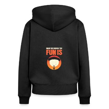 Lass mich fallen Sportliebhaber Geschenk - Frauen Premium Bio Zip Hoodie - Schwarz - Hinten - Julia (174cm)