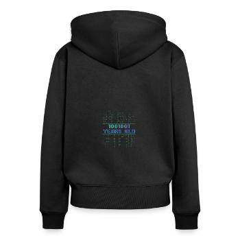 73. Geburtstag 73 Jahre alt Binärcode Coder - Frauen Premium Bio Zip Hoodie - Schwarz - Hinten - Julia (174cm)