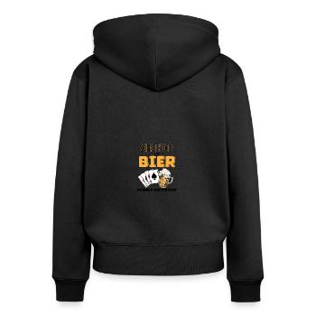 Sheep's head and beer - Women's Premium Organic Zip Hoodie - black - Back - Julia (174cm)