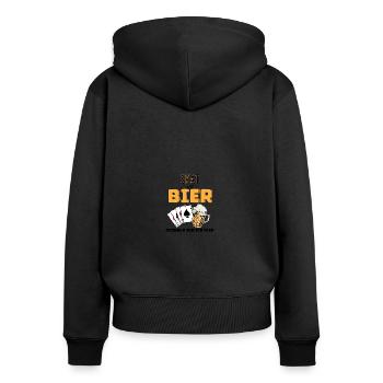 Skat et bière - Sweat à capuche zippé Premium bio Femme - noir - Dos - Julia (174cm)