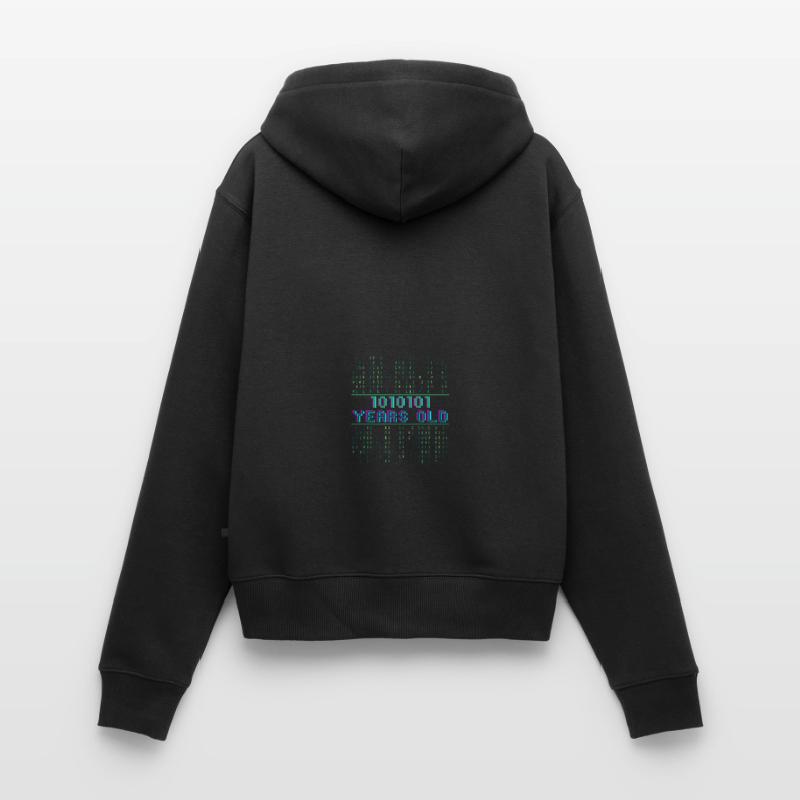 85th Birthday 85 Years Old Binary Code Coder Women's Premium Organic Zip Hoodie