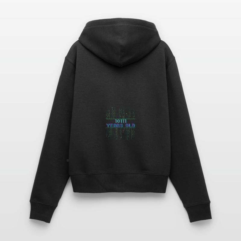 23e anniversaire 23 ans Codeur de code binaire Sweat à capuche zippé Premium bio Femme
