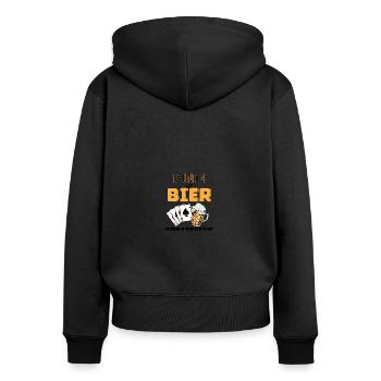 17 et 4 et la bière - Sweat à capuche zippé Premium bio Femme - noir - Dos - Julia (174cm)
