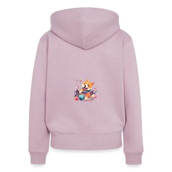 Japanese dog Shiba Inu Ball Sport - Women's Premium Organic Zip Hoodie - dusky pink - Back - Julia (174cm)