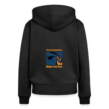 Dinosaurier Parasaurolophus Dino Geschenk - Frauen Premium Bio Zip Hoodie - Schwarz - Hinten - Julia (174cm)