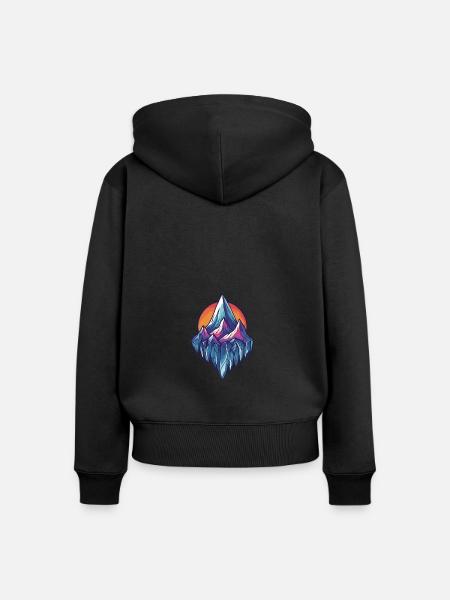 Eisberge Symbol Berge - Frauen Premium Bio Zip Hoodie - Schwarz