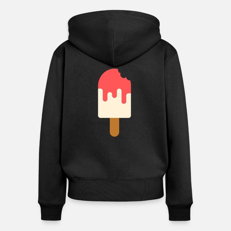 Glace - IceCream - Sweat à capuche zippé Premium bio Femme - noir