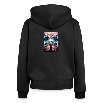 Moses divides the sea. - Women's Premium Organic Zip Hoodie - black - Back - Julia (174cm)