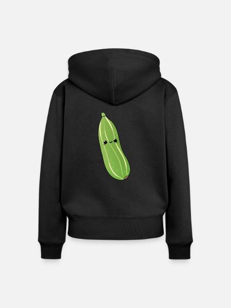 Zucchini - Frauen Premium Bio Zip Hoodie - Schwarz