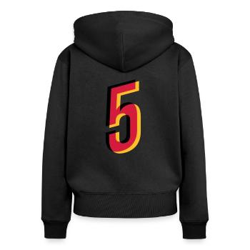 5 Number Germany Jersey Number Black Red Gold - Women's Premium Organic Zip Hoodie - black - Back - Julia (174cm)