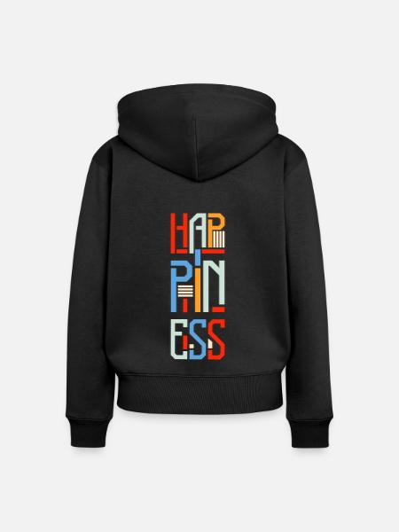 Glücklich Positiv Geld - Frauen Premium Bio Zip Hoodie - Schwarz